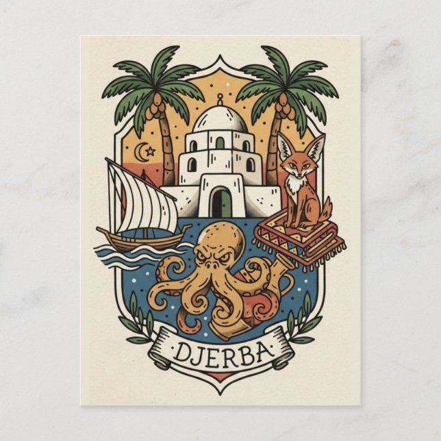 Djerba Island Tunisia Travel Postcard (Front)