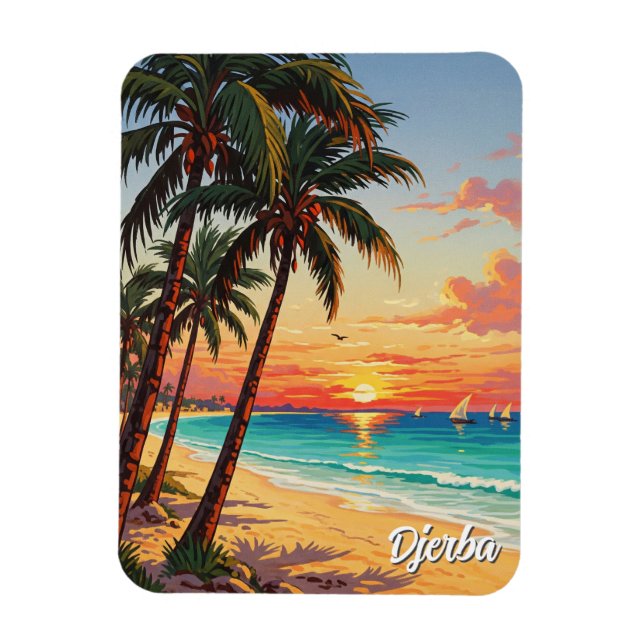 Djerba Island Tunisia Travel Postcard Magnet (Vertical)
