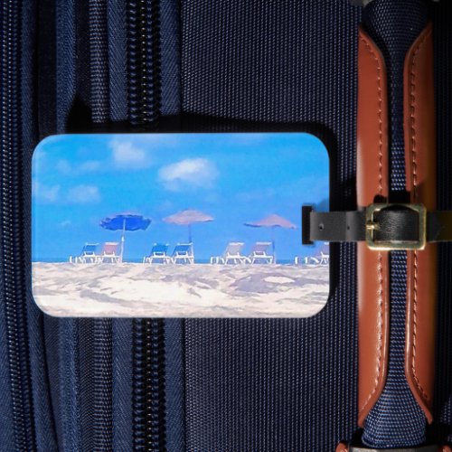 Djerba la Douce Beach Scenery Luggage Tag