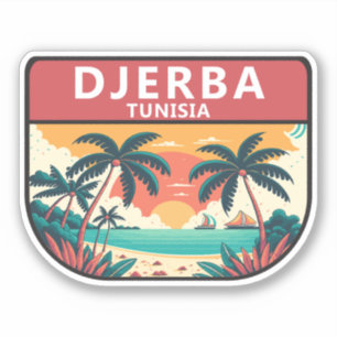 Djerba Tunisia Retro Emblem Sticker