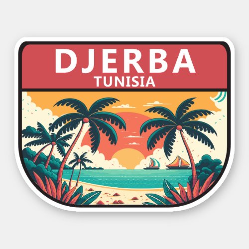 Djerba Tunisia Retro Emblem Sticker