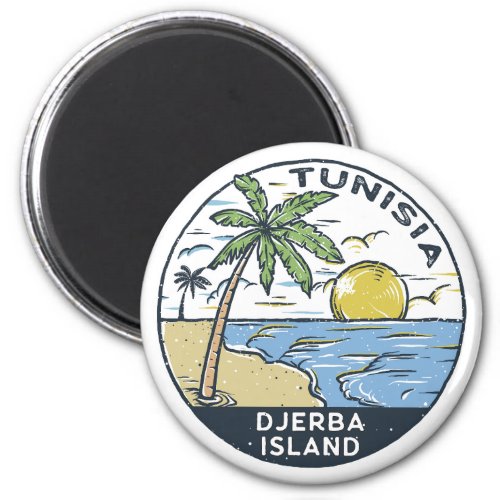 Djerba Tunisia Vintage Emblem Magnet