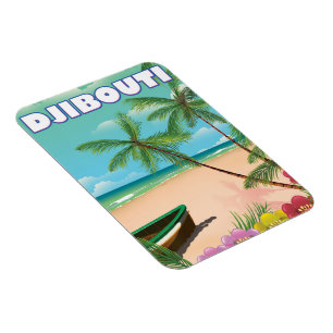 Djibouti Beach travel poster Magnet