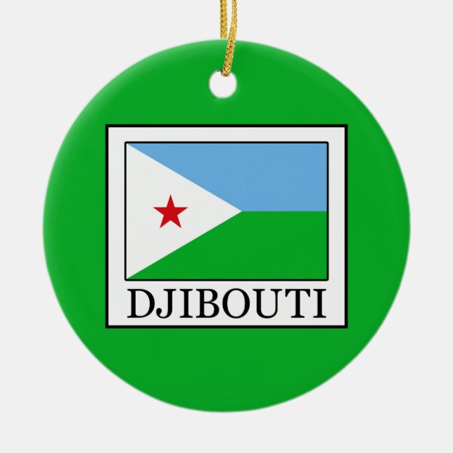 Djibouti Ceramic Ornament (Front)