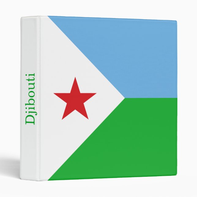 Djibouti Flag 3 Ring Binder (Front/Spine)