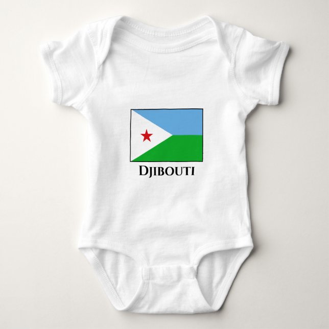 Djibouti Flag Baby Bodysuit (Front)