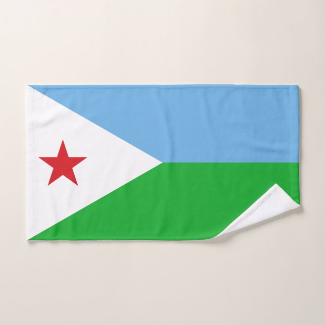 Djibouti Flag Bath Towel Set (Hand Towel)