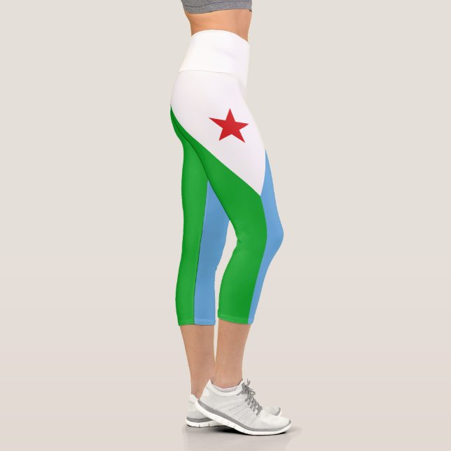 Djibouti Flag Capri Leggings (Right)