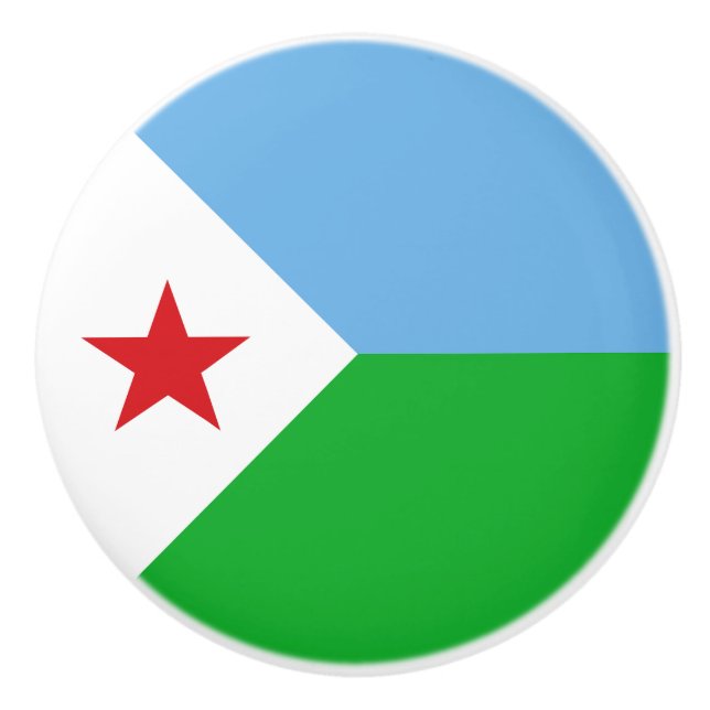 Djibouti Flag Ceramic Knob (Front)