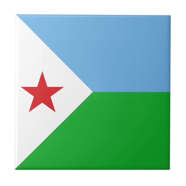 Djibouti Flag Ceramic Tile (Front)