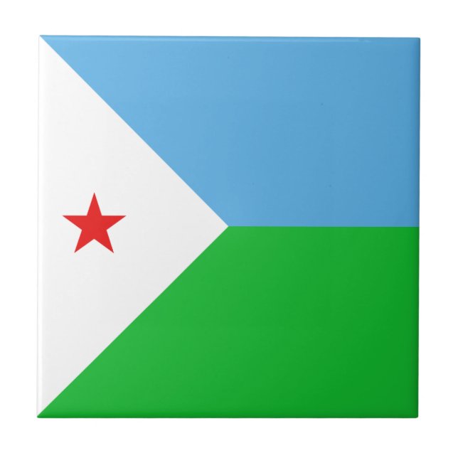 Djibouti Flag Ceramic Tile (Front)