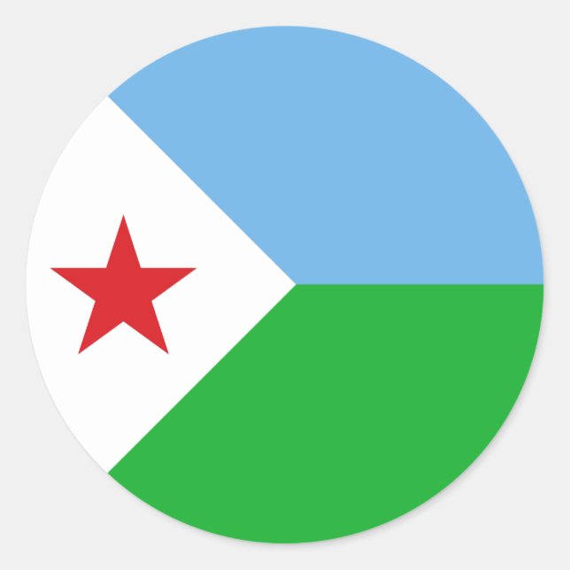 Djibouti Flag Classic Round Sticker (Front)