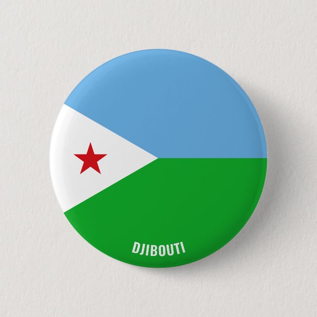 Djibouti Flag Cute Patriotic Button (Front)