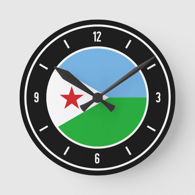 Djibouti Flag Elegant Round Clock (Front)