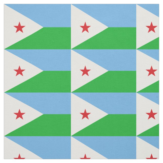Djibouti Flag Fabric (Swatch)