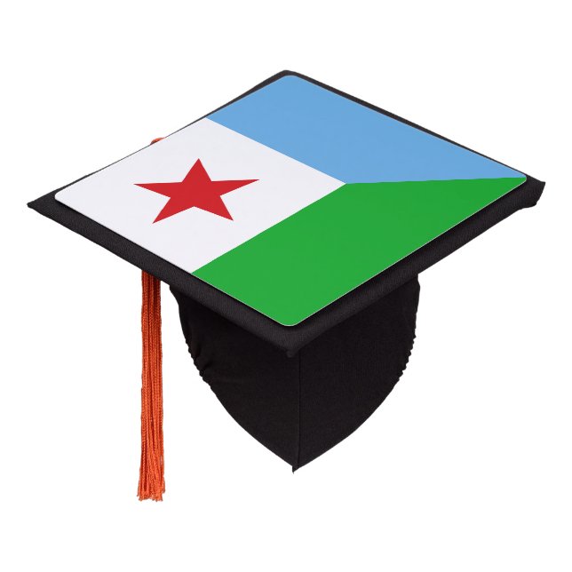 Djibouti Flag Graduation Cap Topper (Angled)