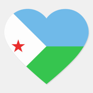 Djibouti Flag Heart Sticker
