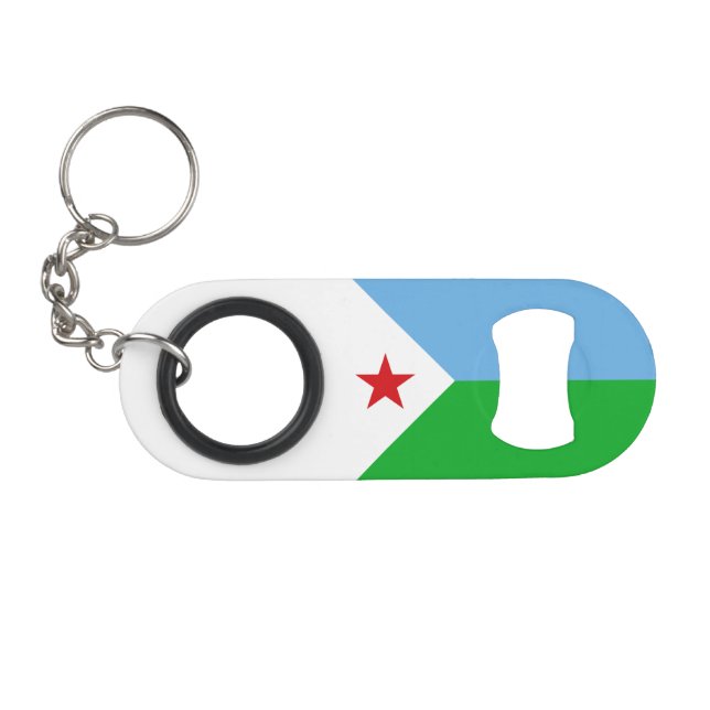 Djibouti Flag Keychain Bottle Opener (Front (Horizontal))