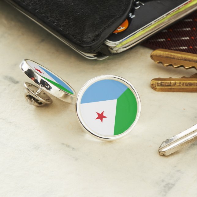 Djibouti flag lapel pin (In Situ)