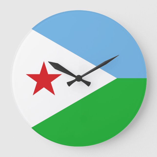 Djibouti Flag Large Clock (Front)