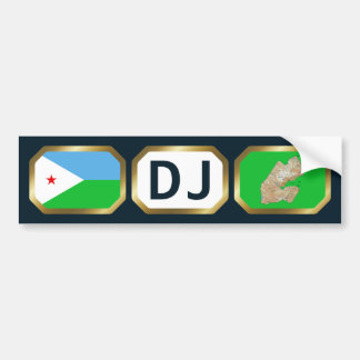 Djibouti Flag Map Code Bumper Sticker