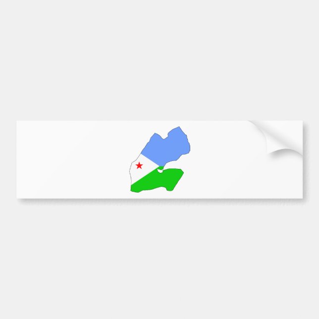 Djibouti Flag Map full size Bumper Sticker (Front)