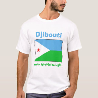 Djibouti Flag + Map + Text T-Shirt