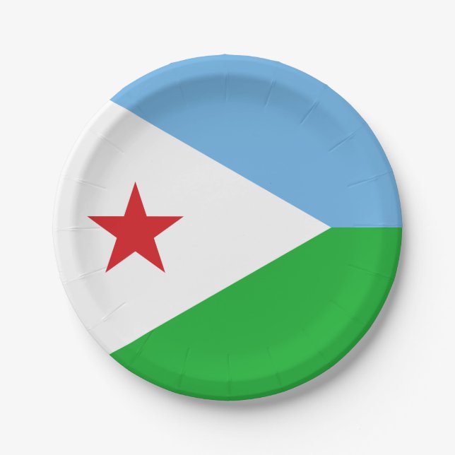 Djibouti Flag Paper Plates (Front)