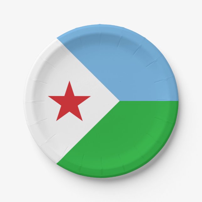 Djibouti Flag Paper Plates (Front)