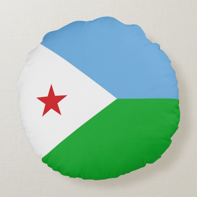 Djibouti flag round pillow (Back)