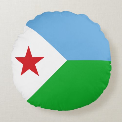 Djibouti Flag Round Pillow