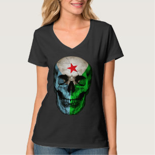 Djibouti Flag Skull Djibouti Roots Proud Patriotic T-Shirt