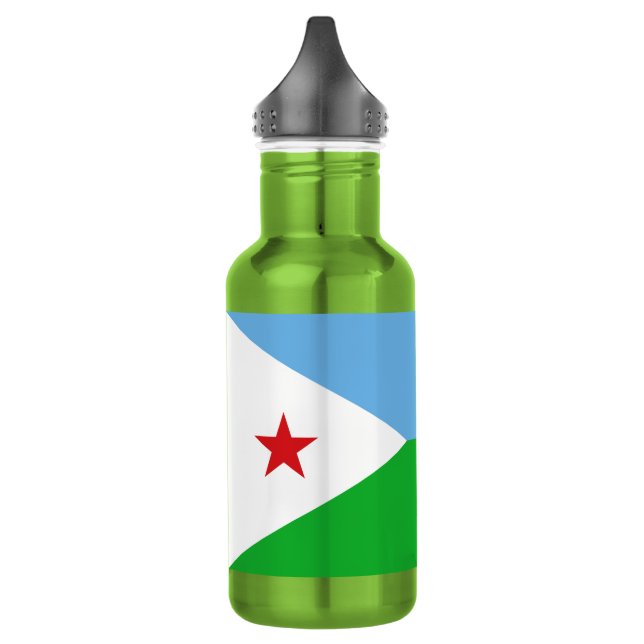 Djibouti Flag Stainless Steel Water Bottle (Left)
