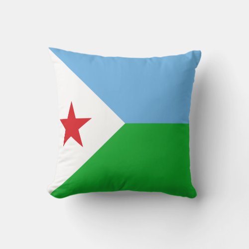 Djibouti Flag Throw Pillow