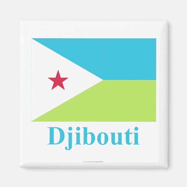 Djibouti Flag with Name Magnet (Front)
