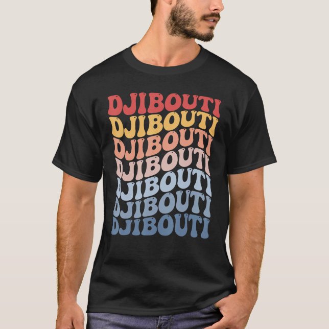 Djibouti Groovy Retro Djiboutian T-Shirt (Front)
