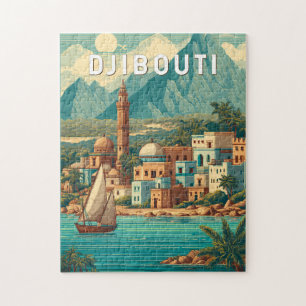 Djibouti Illustration Travel Art Vintage Jigsaw Puzzle