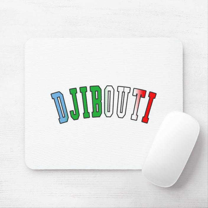 Djibouti in Djibouti National Flag Colors Mousepad