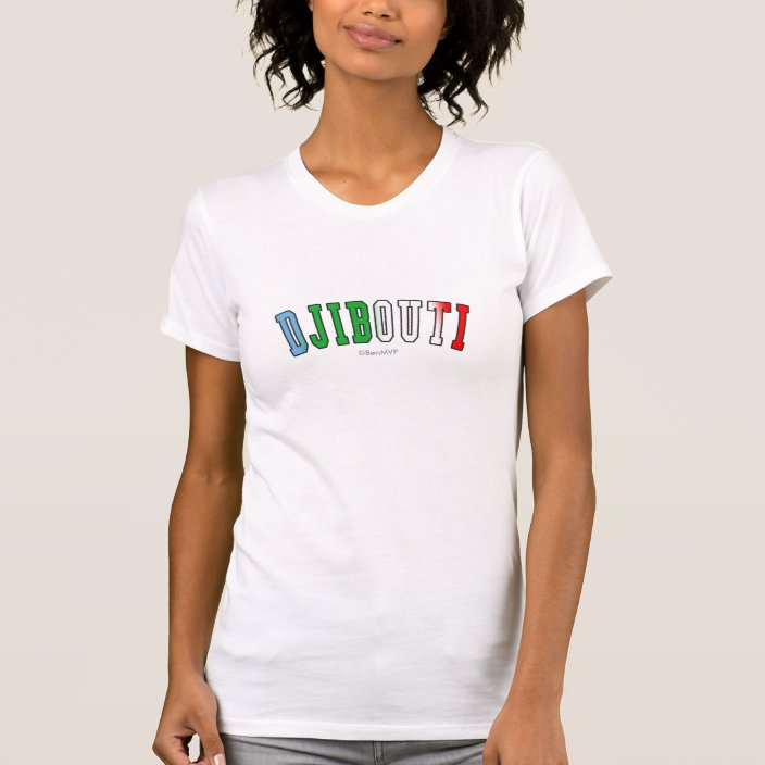Djibouti in Djibouti National Flag Colors Tshirt