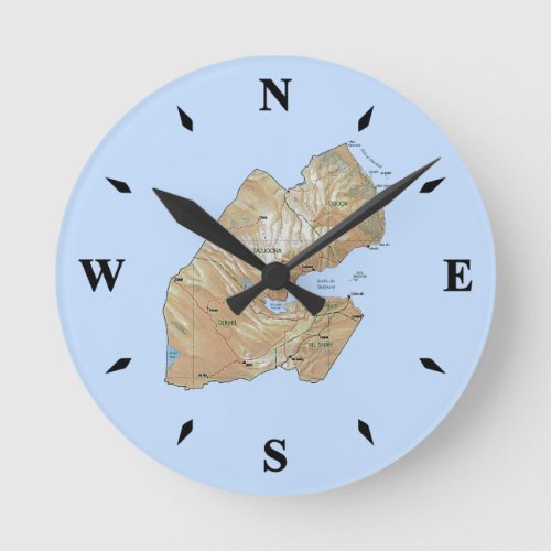 Djibouti Map Clock