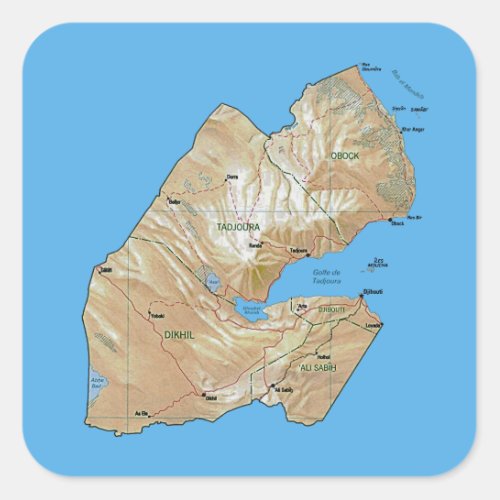 Djibouti Map Sticker