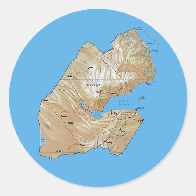 Djibouti Map Sticker (Front)