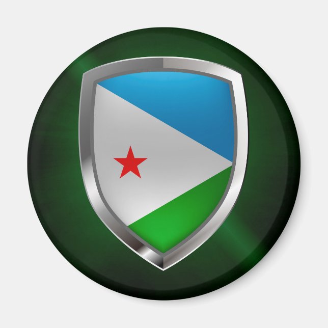 Djibouti Mettalic Emblem Magnet (Front)