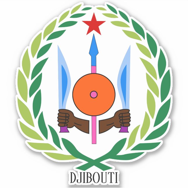 Djibouti National Emblem Patriotic Sticker (Front)