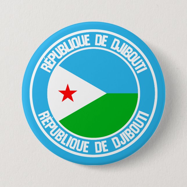 Djibouti Round Emblem Button (Front)