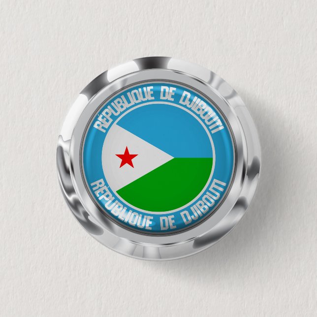 Djibouti Round Emblem Button (Front)