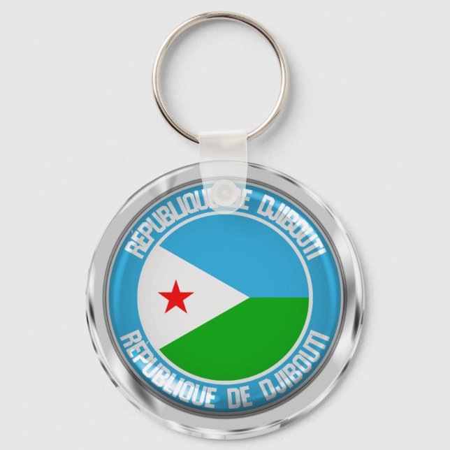 Djibouti Round Emblem Keychain (Front)