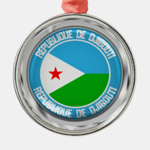 Djibouti Round Emblem Metal Ornament