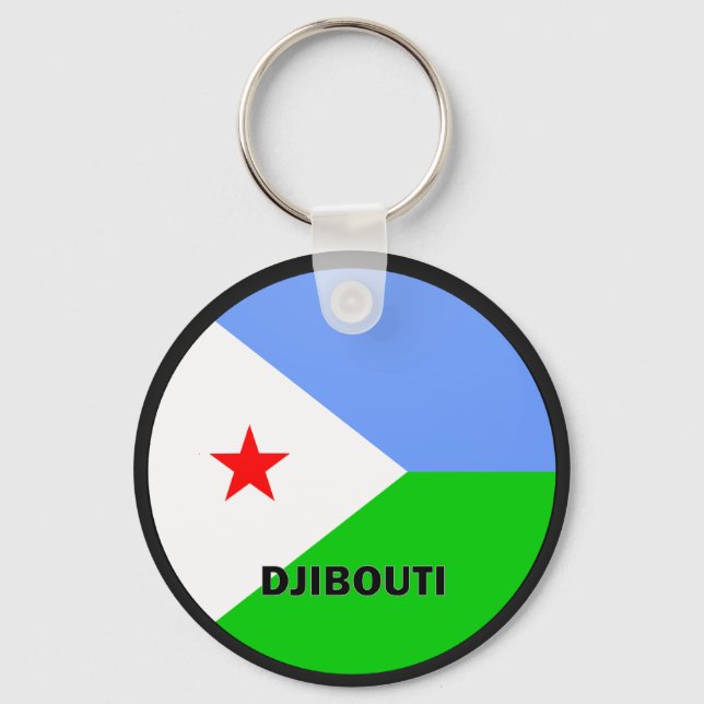 Djibouti Roundel quality Flag Keychain (Front)