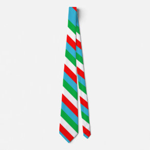 Djibouti Uzbekistan Equatorial Guinea flag stripes Neck Tie